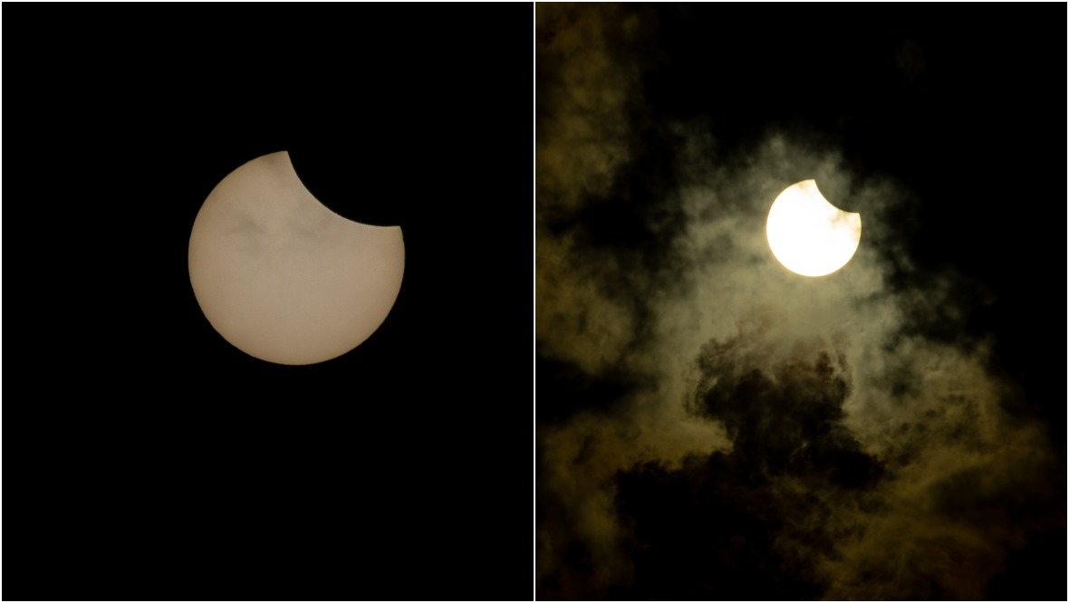 Rare solar eclipse delights skygazers across Scotland
