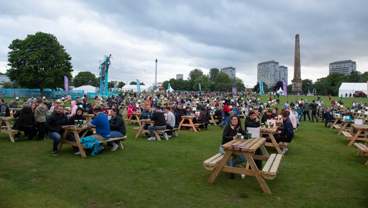 Fan zone: It is the biggest event in the city since the Covid pandemic began.