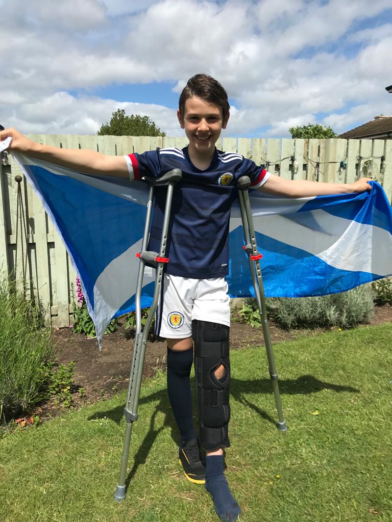 This Scotland fan wasn't letting crutches stop him from enjoying the occasion. 