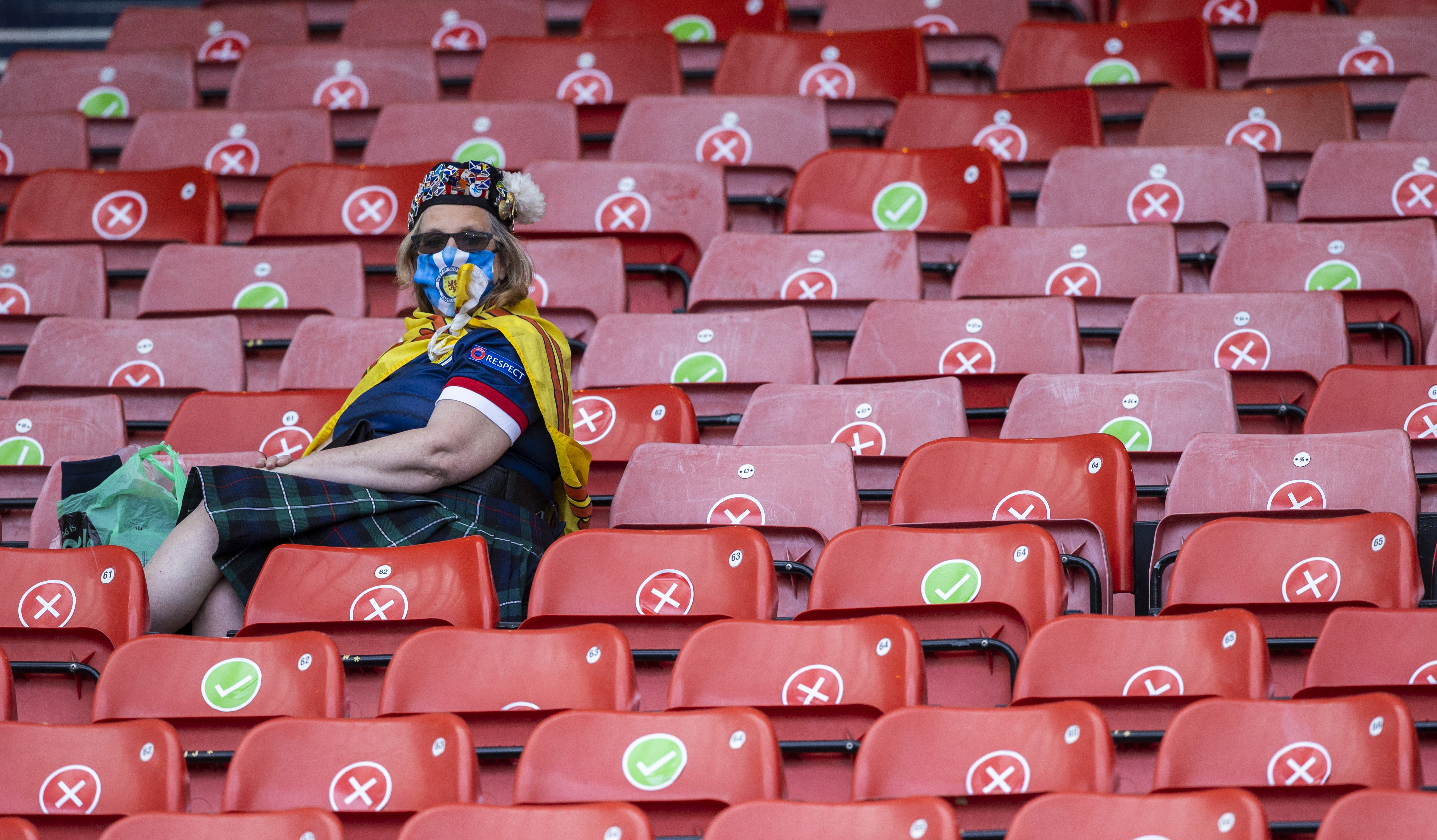 This Scotland supporter was soaking up the atmosphere nice and early.