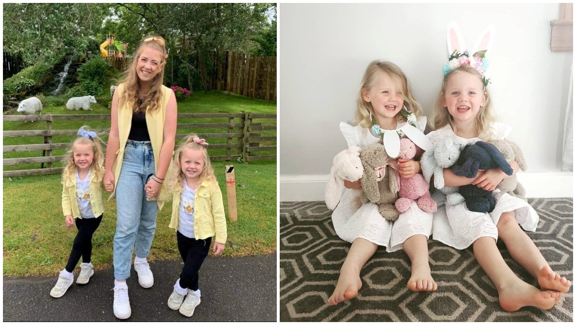 Twins Aurora and Briar Rose are cheering on opposite teams in Scotland's Euros clash with England. 