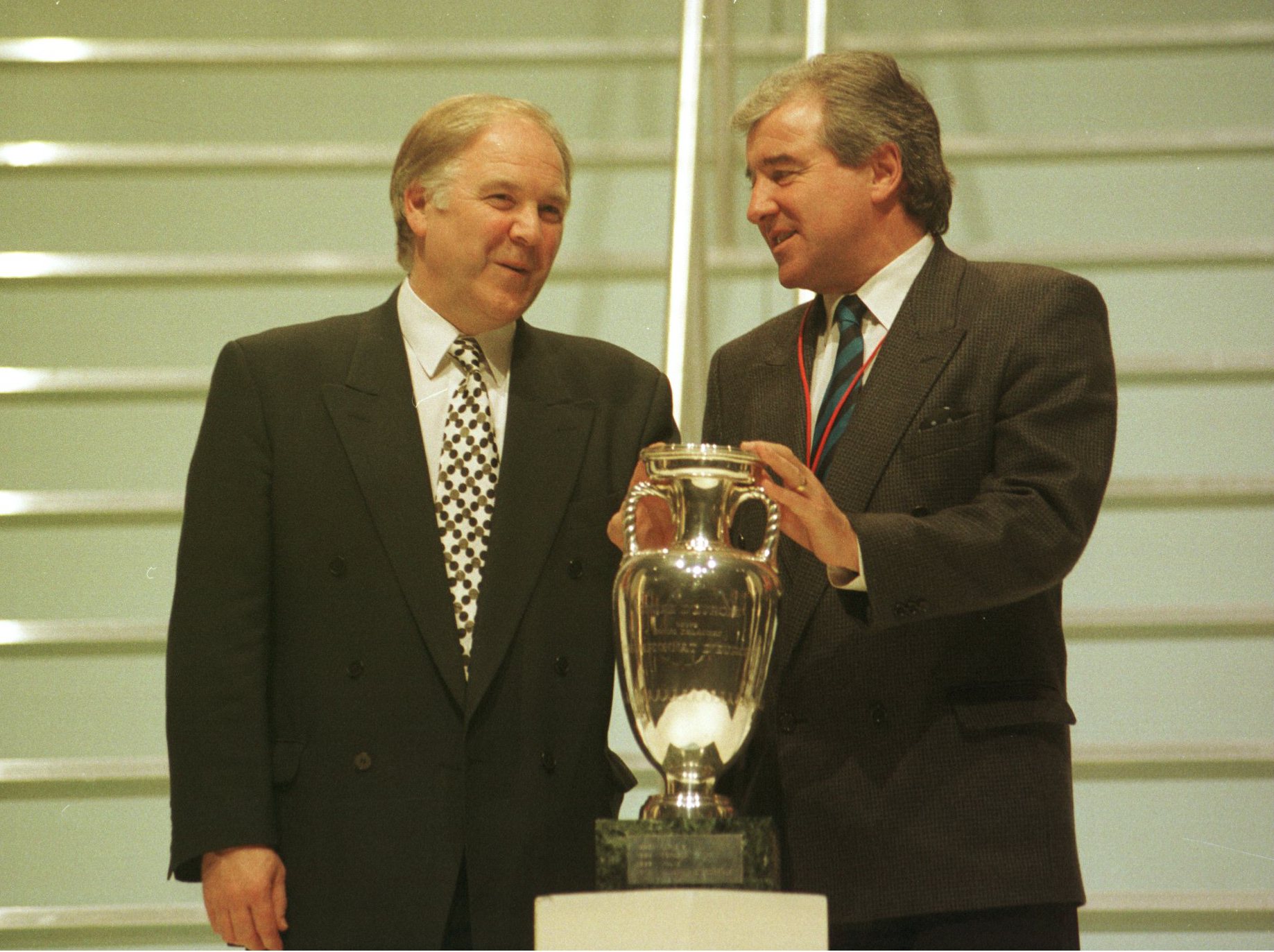 Craig Brown and Terry Venables at the Euro 96 draw which paired Scotland with England.