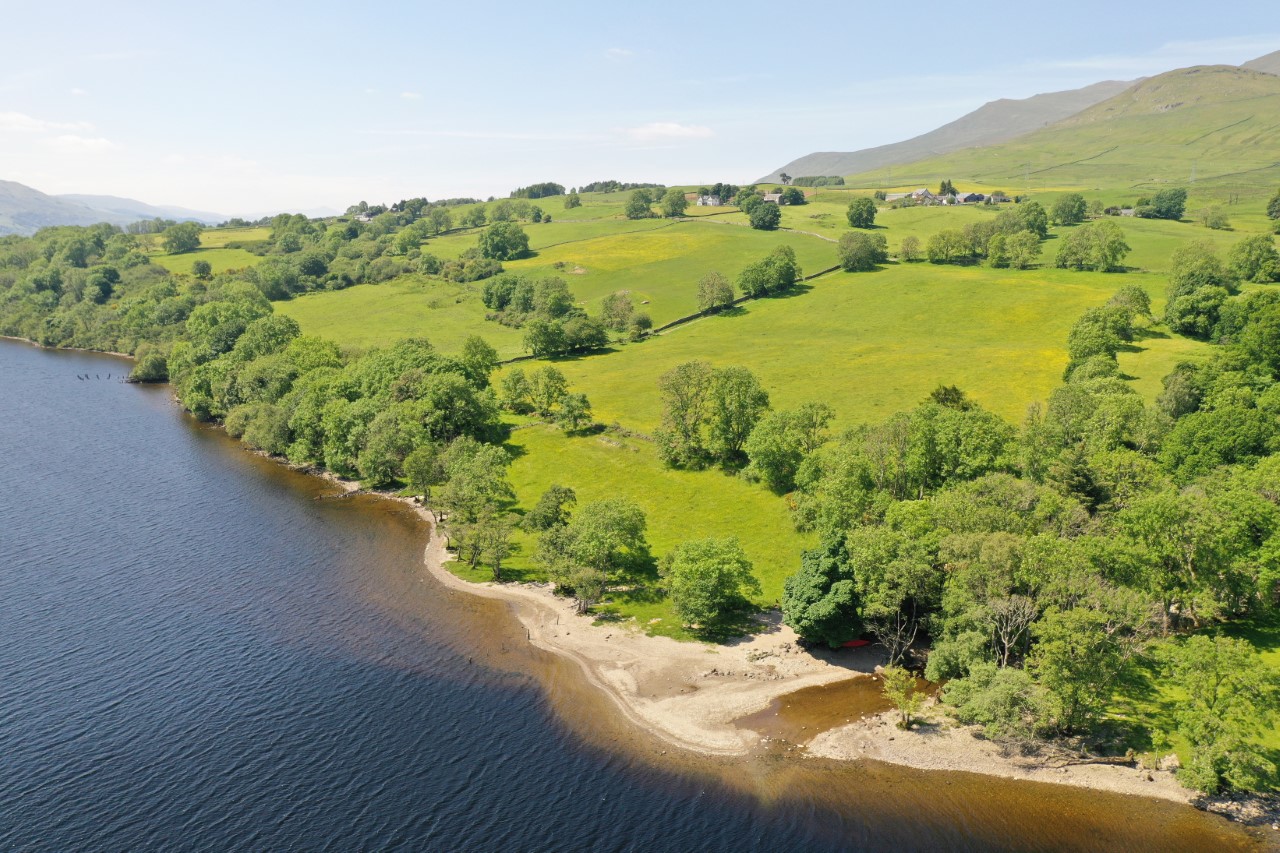 The ruined village sits on the banks of Loch Tay.