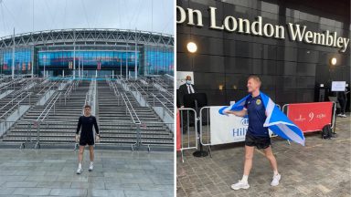Plumber finishes run from Hampden to Wembley in time for match