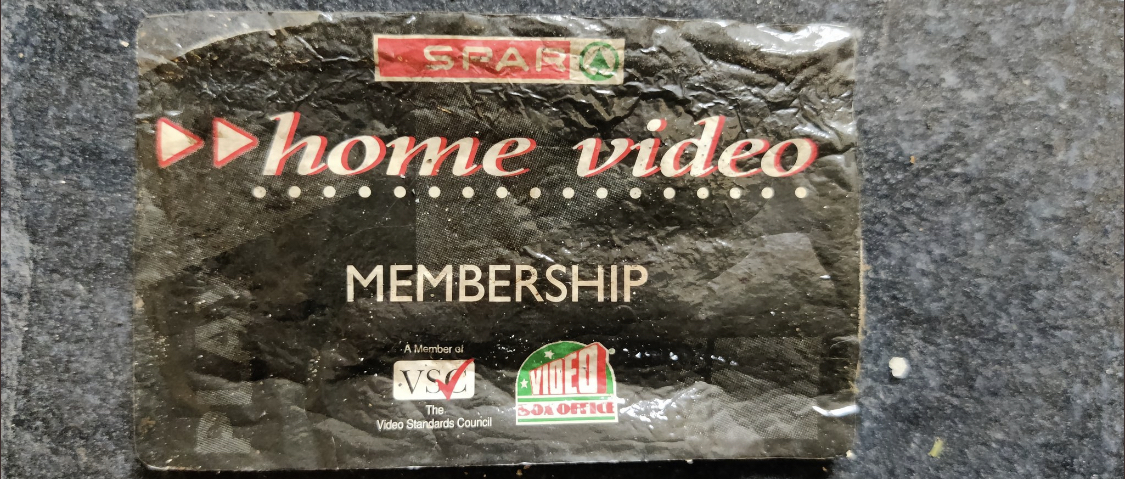 Movie night: A Spar home video membership card.