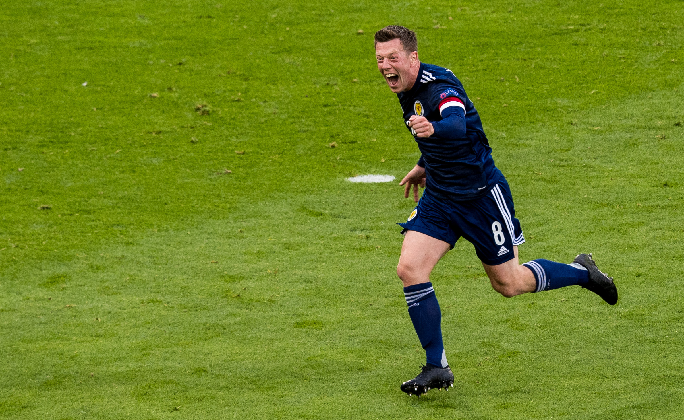 Callum McGregor celebrates his equaliser.