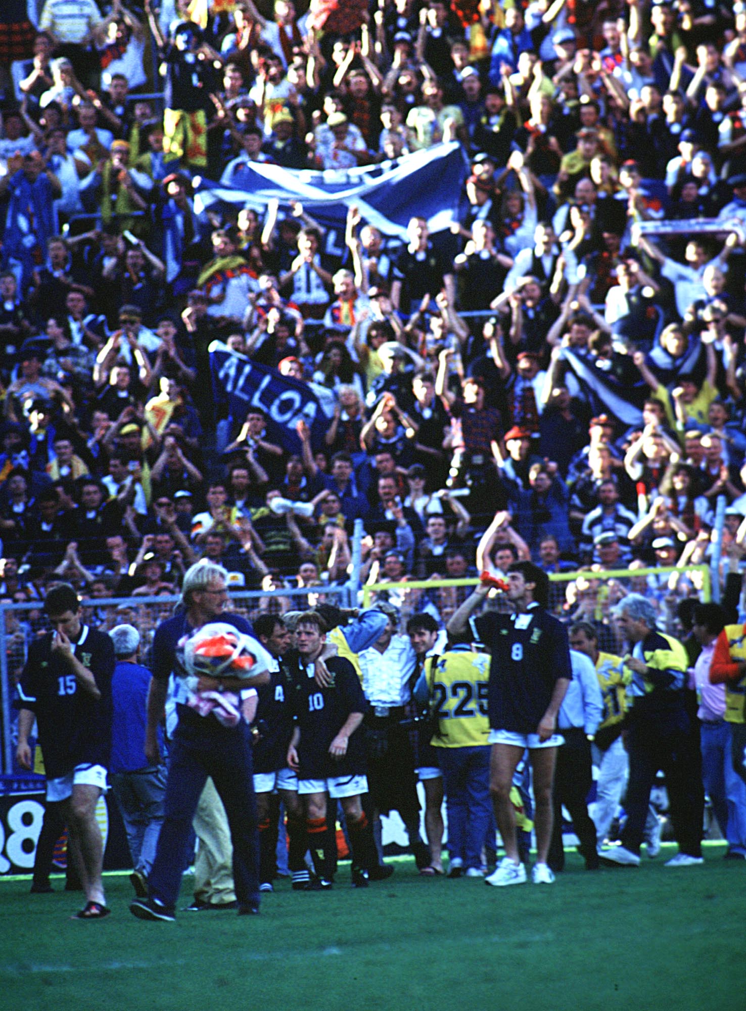 Scotland fans enjoy themselves in the sunshine of Sweden after a 2-0 defeat at the hands of Germany. 