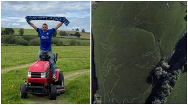 Huge map of Scotland mown into field to celebrate Euros