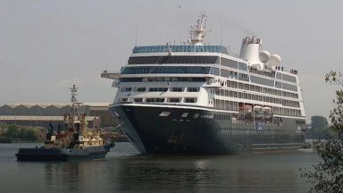 Cruise ship docked since June 2020 sets sail on the Clyde