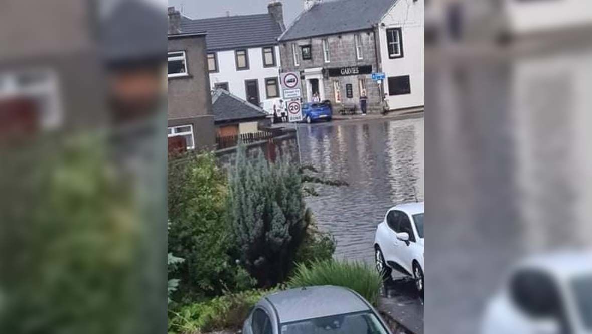 Flooding on Kincardine High Street in Fife.