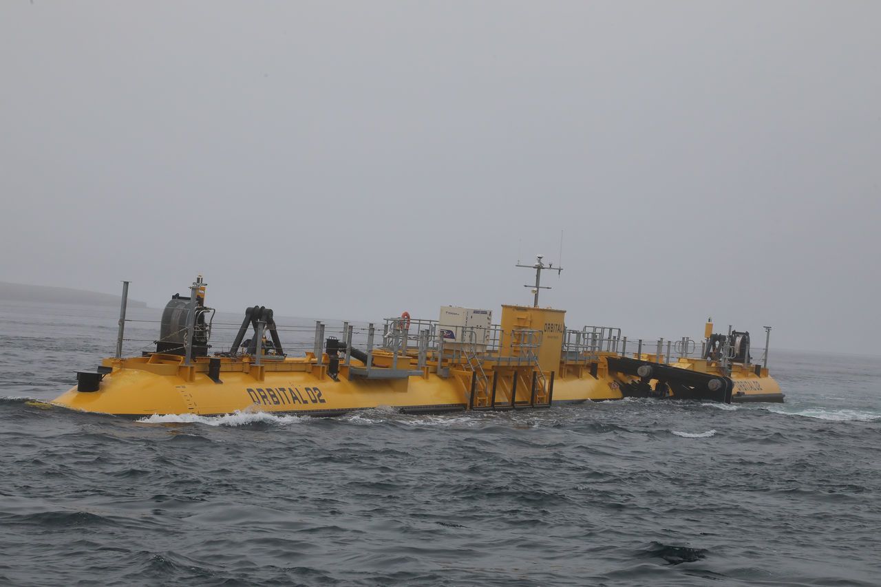 The most powerful tidal turbine in the world is generating power off Orkney. 