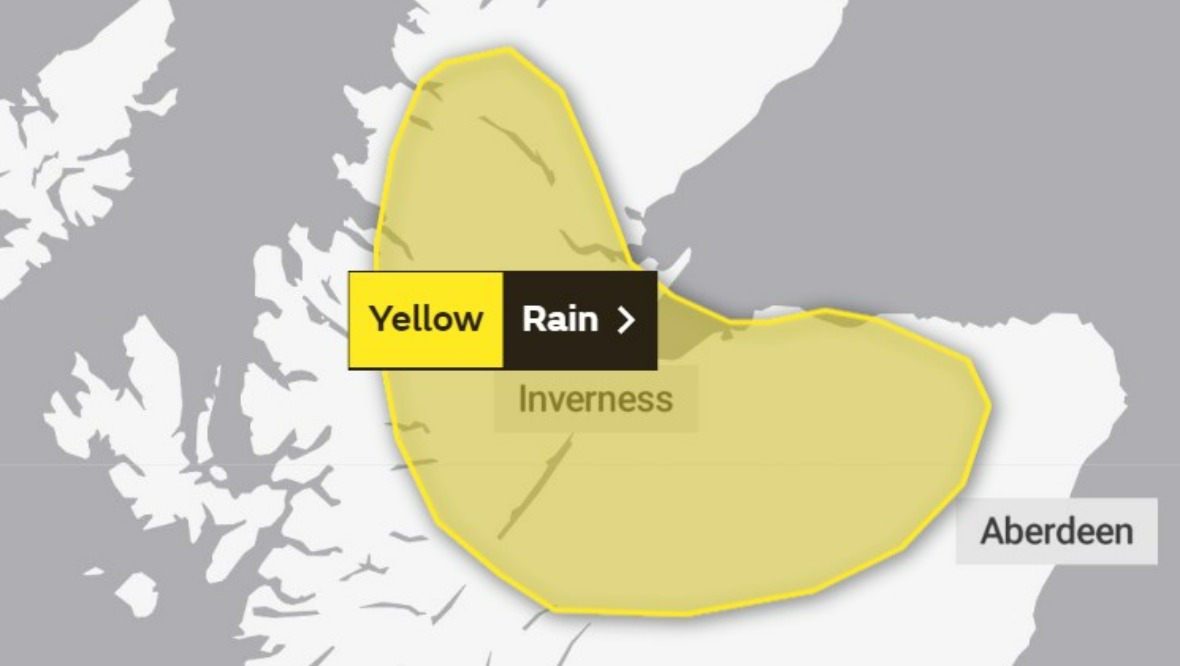 Met Office: A yellow weather warning has been issued.