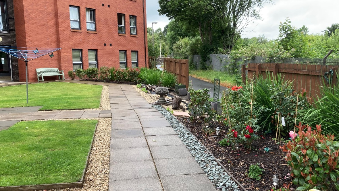 Broken fence: Drunken louts have been able to access the flats through the giant gap.