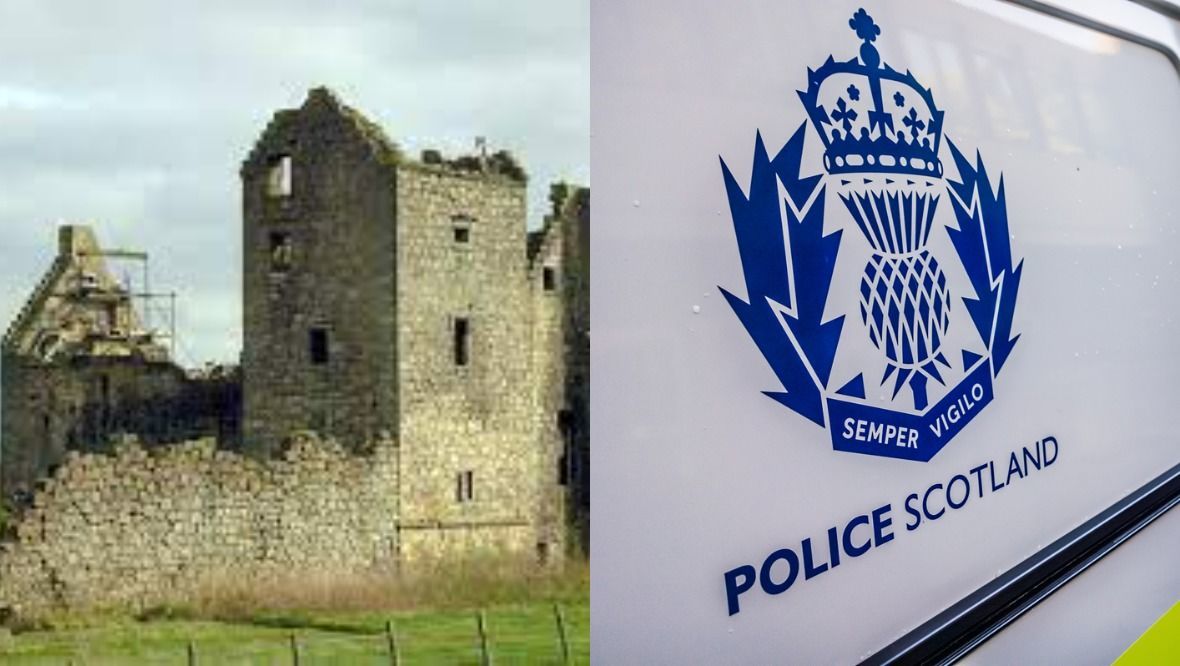 Large stones stolen from wall at ruined 16th century castle