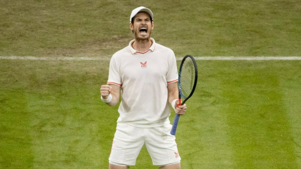Champ: Andy Murray is through to the third round of Wimbledon.