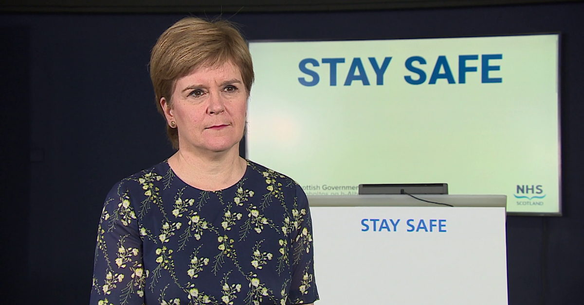 Sturgeon has urged caution and care as the country eases more Covid restrictions. 