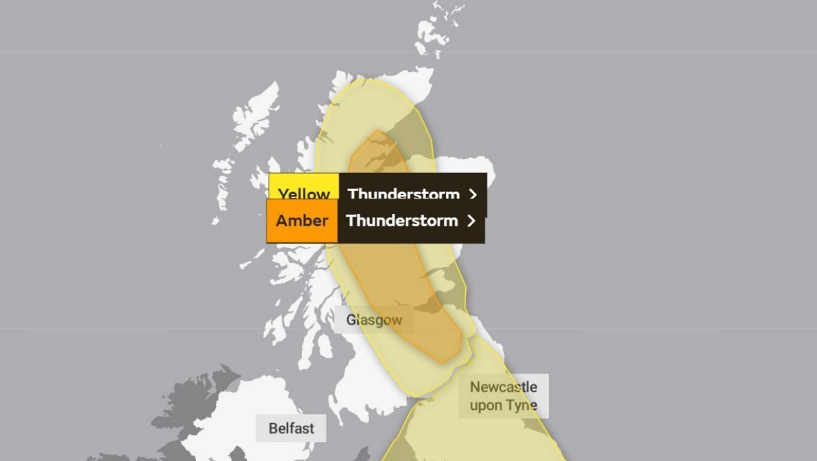 Tuesday: Weather warnings for thunderstorms.