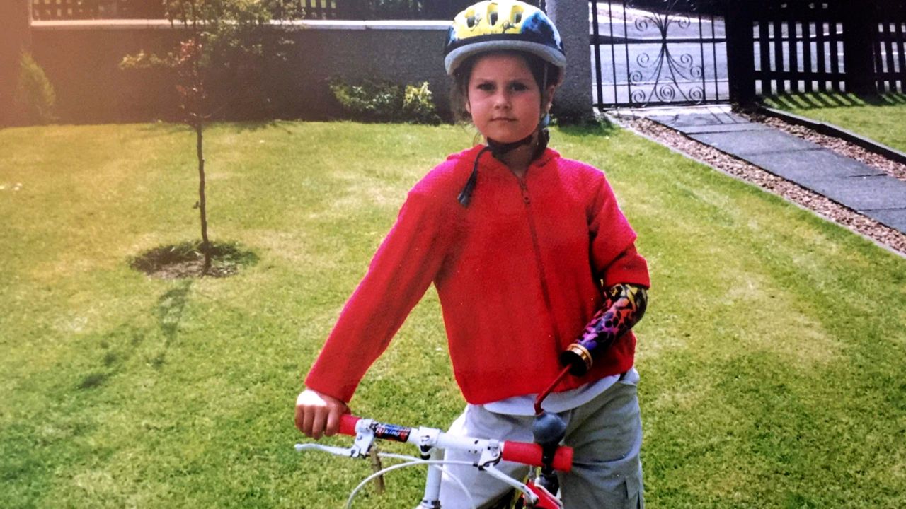 Sarah was born with one hand and has had a passion for getting on her bike from an early age.