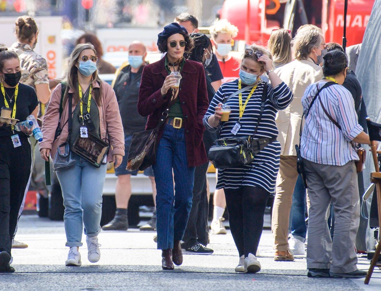 Phoebe Waller-Bridge spotted in Glasgow to film scenes for Indiana Jones in July, 2021.