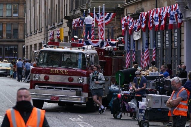 Glasgow has been given an all-American makeover ahead of filming. 
