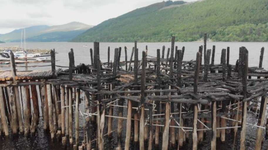 The remains of the Iron Age house after the fire.