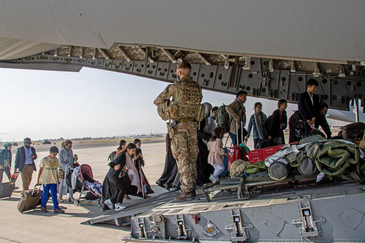 British citizens and dual nationals residing in Afghanistan being relocated to the UK, as part of Operation Pitting.