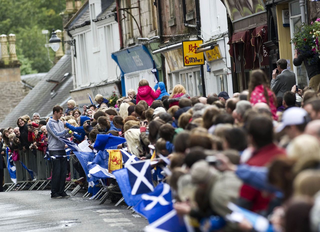 Huge crowds lined the streets of Dunblane for a glimpse of their most famous son.