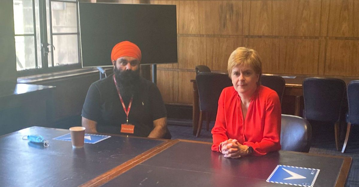 First Minister Nicola Sturgeon met with Gurpreet Singh Johal whose brother is imprisoned in India.