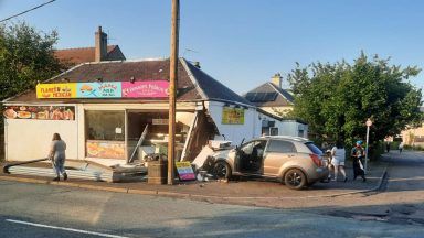 Vehicle crashes into fish and chip shop near Stirling