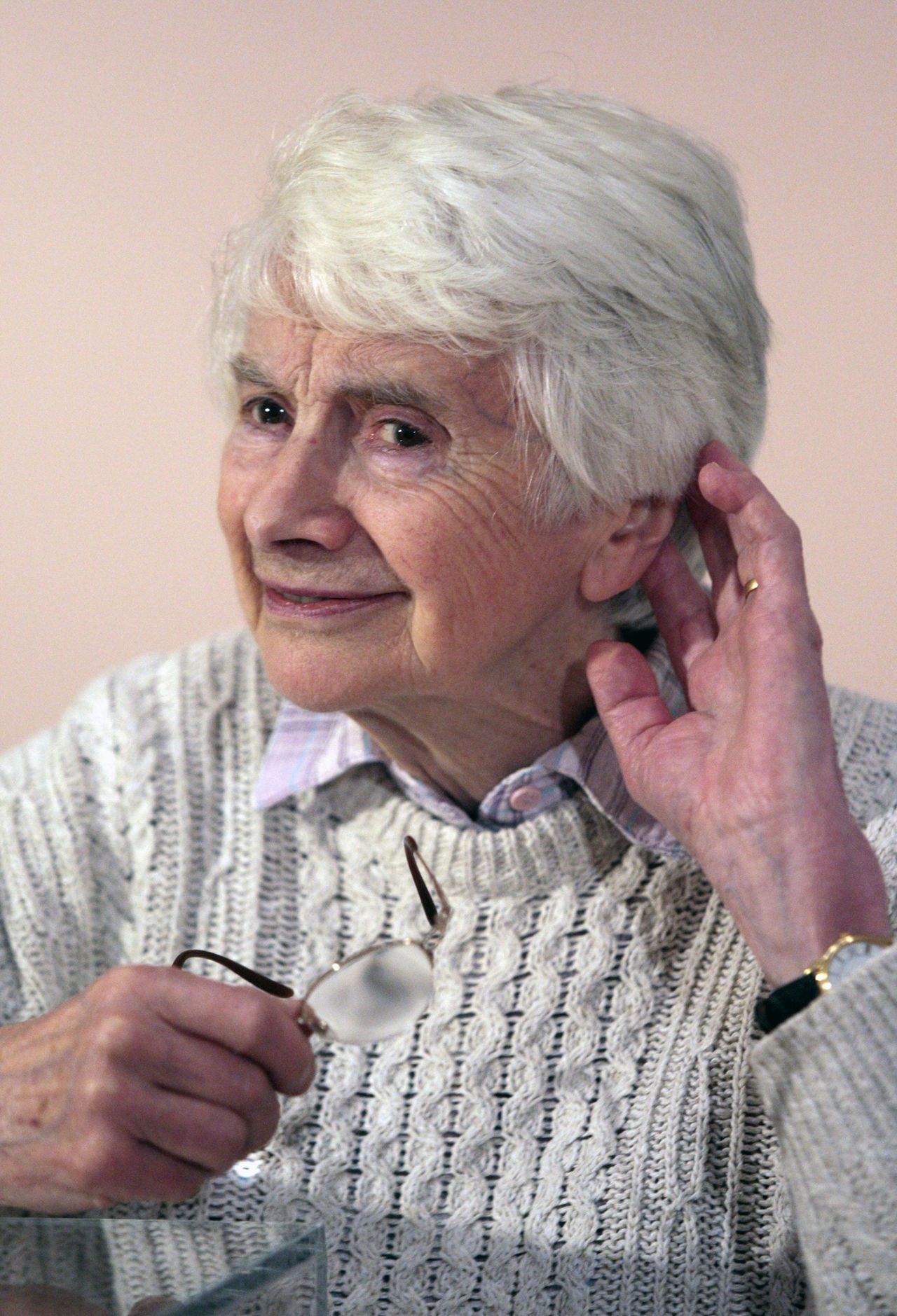 Dame Elizabeth Blackadder attending her exhibition at the Scottish National Gallery in Edinburgh.