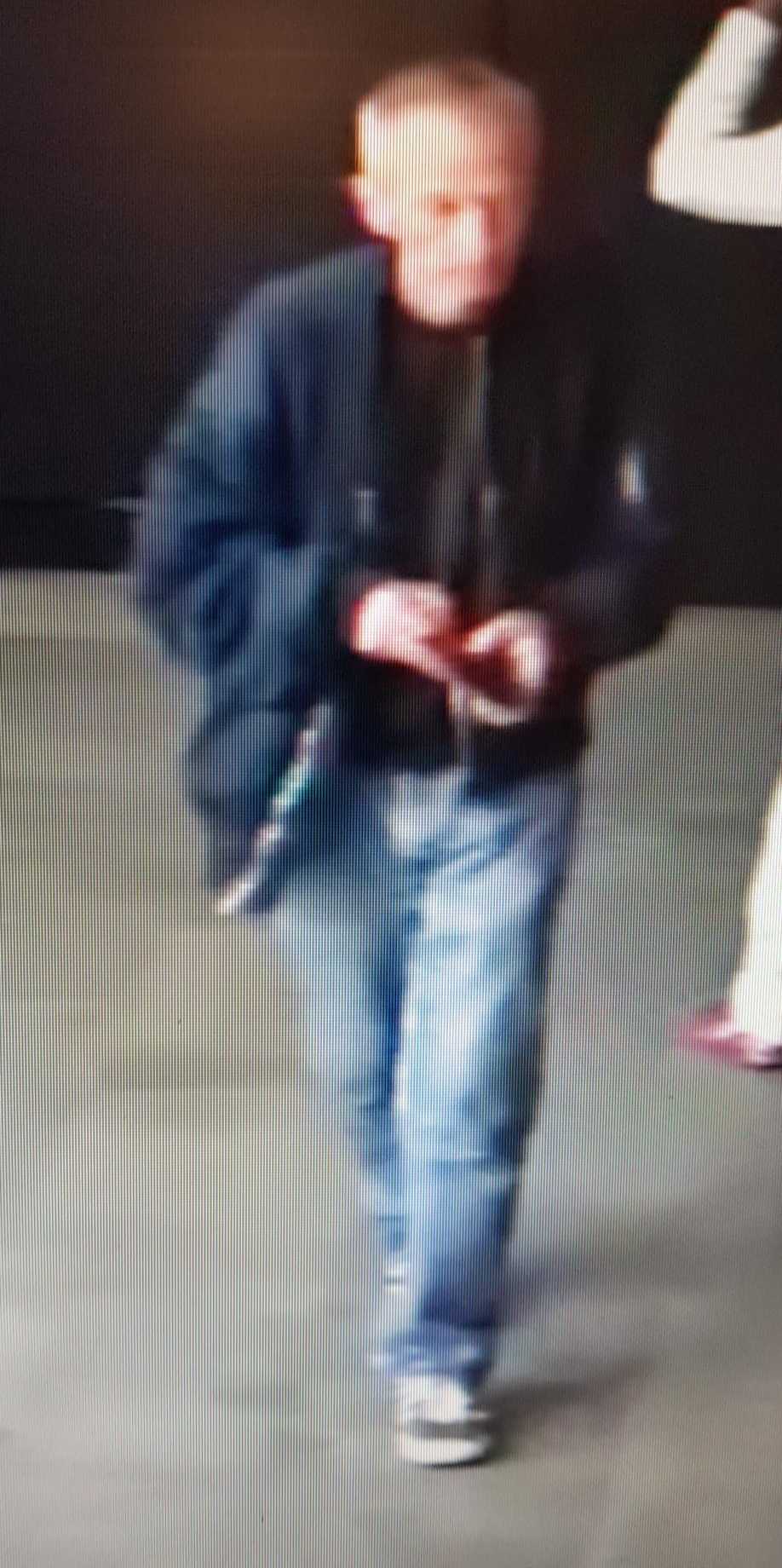 Mark Barrott on CCTV at Leeds train station on Sunday