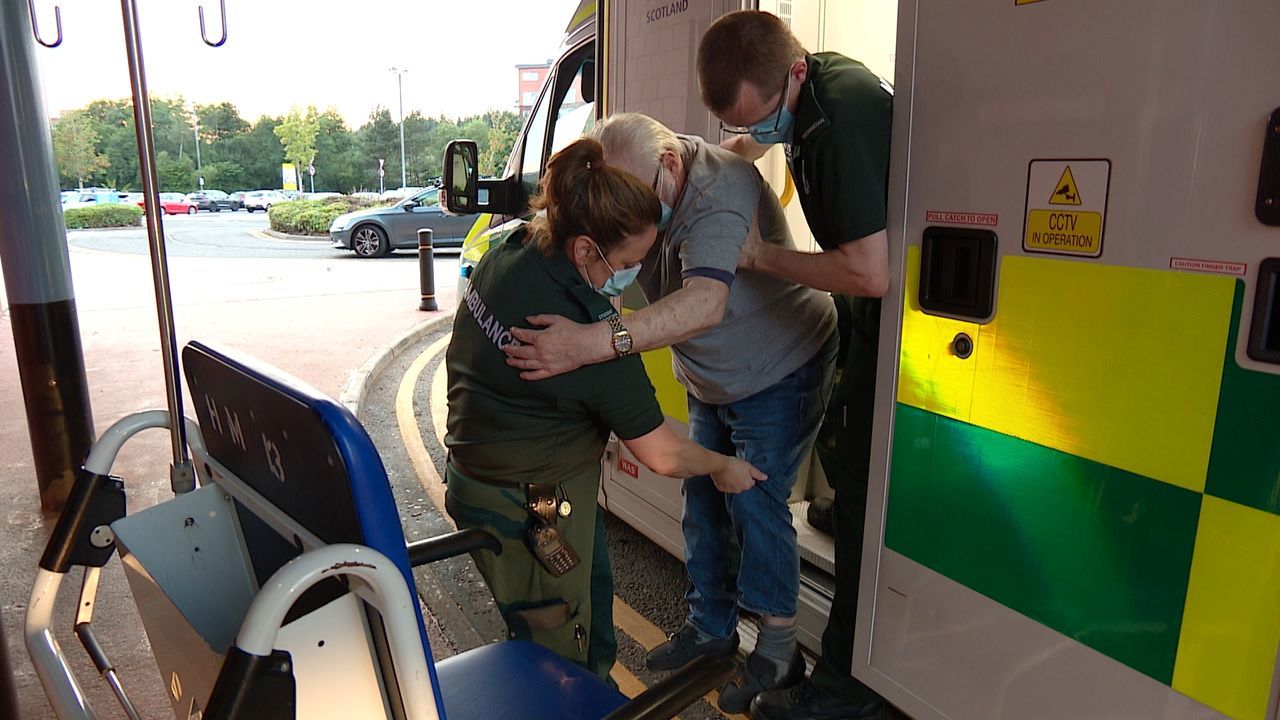 Patients arriving by ambulance are facing long waits before being taken into hospital.