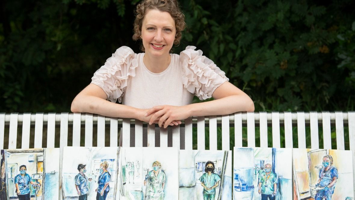 Artist sketches ‘amazing’ NHS staff during cancer recovery