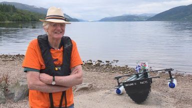 Major makes a monster of an appearance in tin boat on Loch Ness