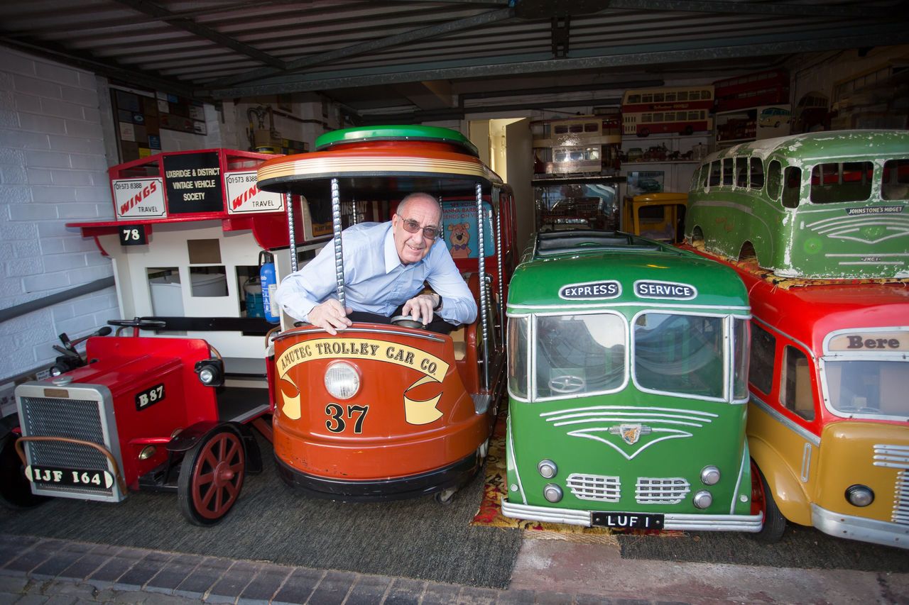  A 1903 Rico tin-plated tram and a Midland Red tin-plated bus are Geoff's most cherished possessions. (SWNS)