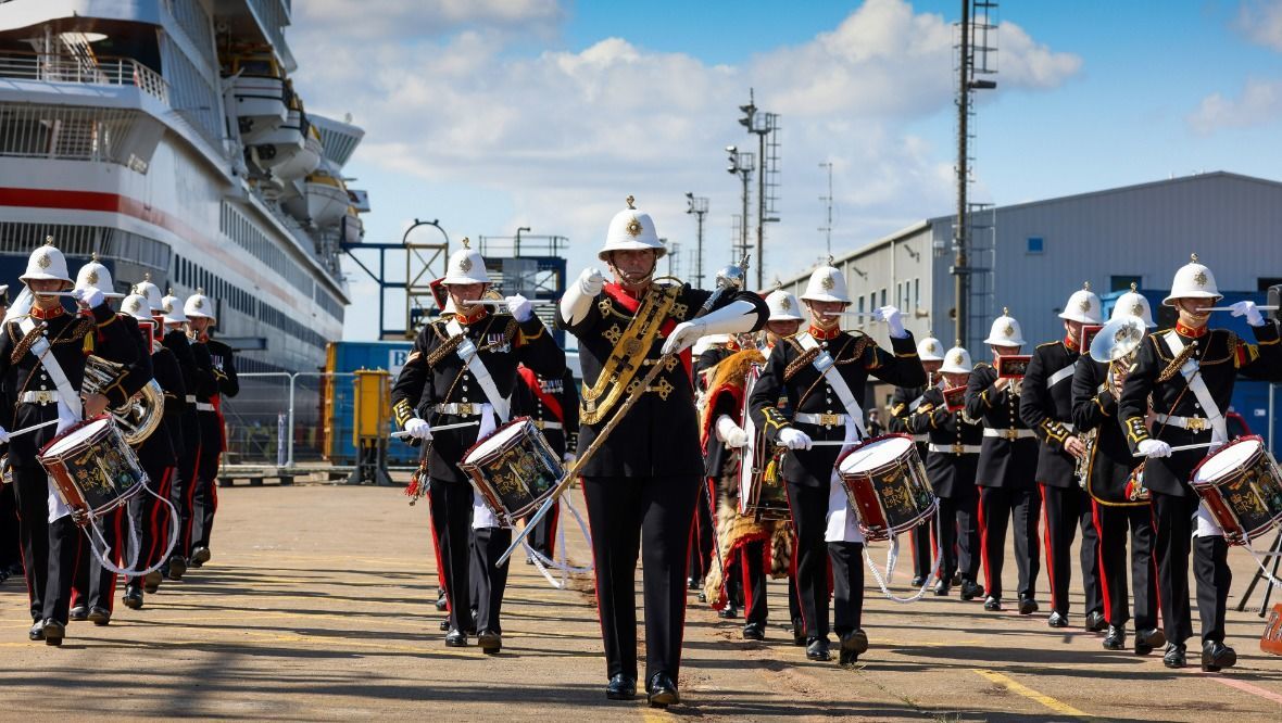 Farewell: The ships were given a special send-off.