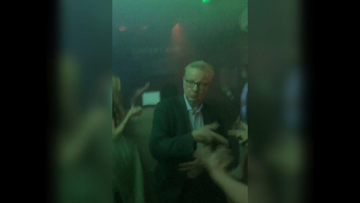 Michael Gove dancing in an Aberdeen nightclub.