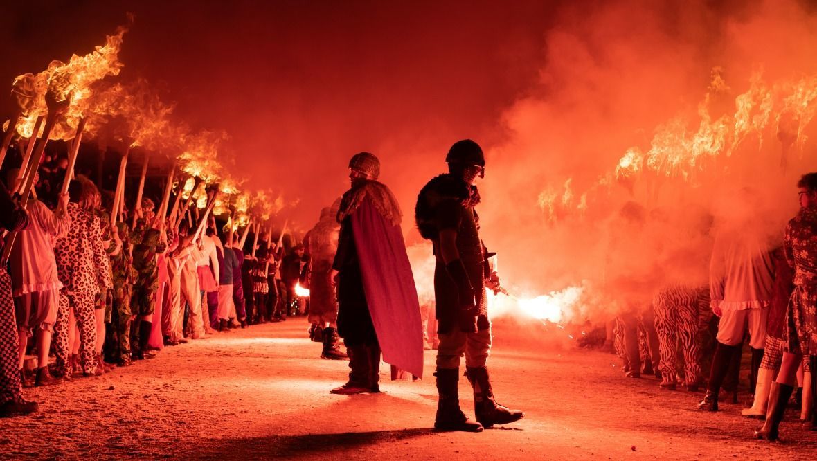 2019 Up Helly Aa Procession stock photo