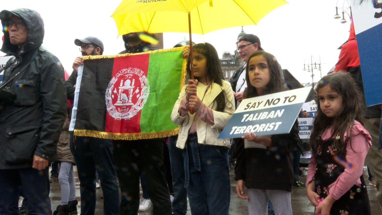 People gathered in Glasgow to show their solidarity with the people of Afghanistan.