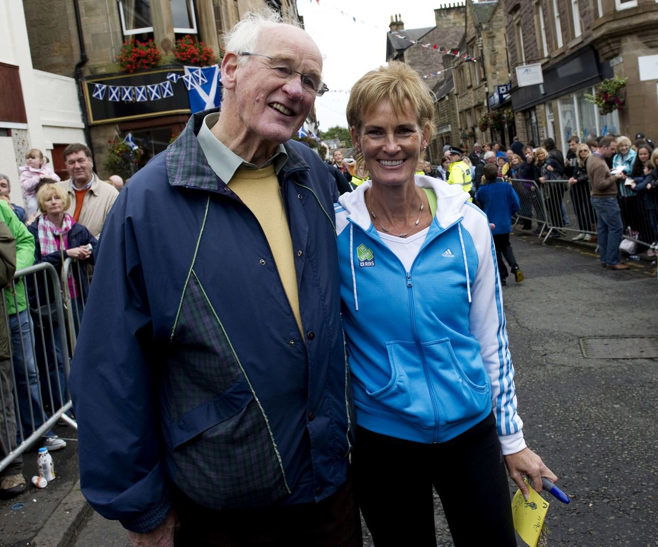 Grandfather Roy Erskine and mother Judy Murray joined in the celebrations.