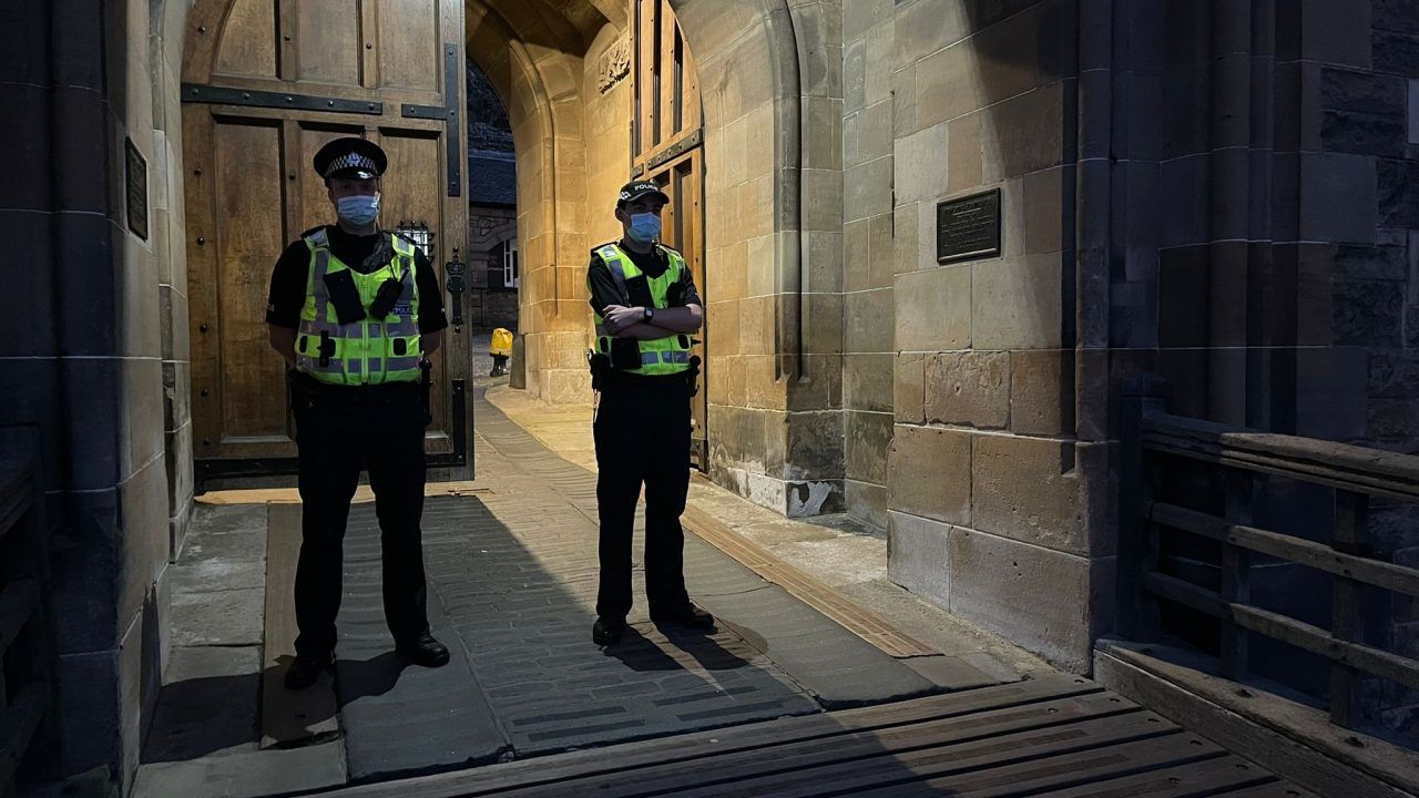 Man arrested and officer injured in Edinburgh Castle protest
