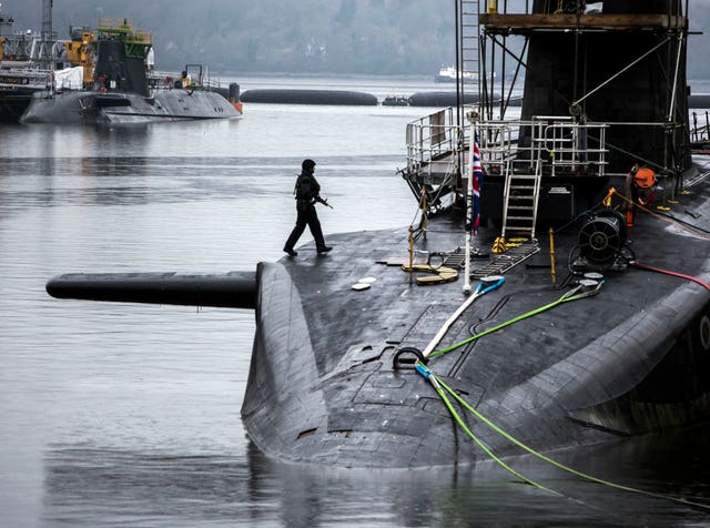 The MoD said it has no plans to move the UK’s nuclear deterrent (Danny Lawson/PA)
