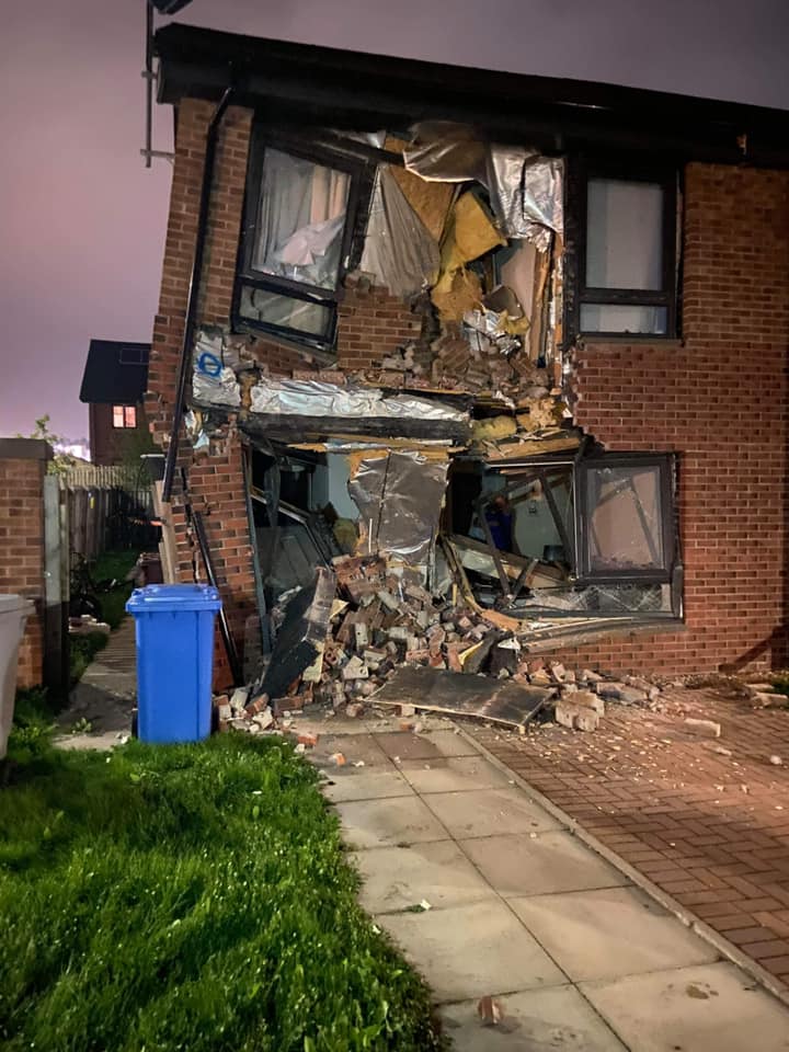 Front of house destroyed after being rammed by lorry in East Kilbride