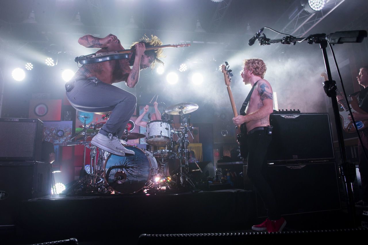Biffy Clyro, pictured performing in Belfast, are back on home soil for the first time in two years.