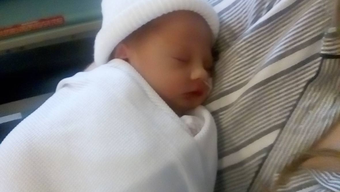 Baby Mason was born at 38-weeks via C section. 