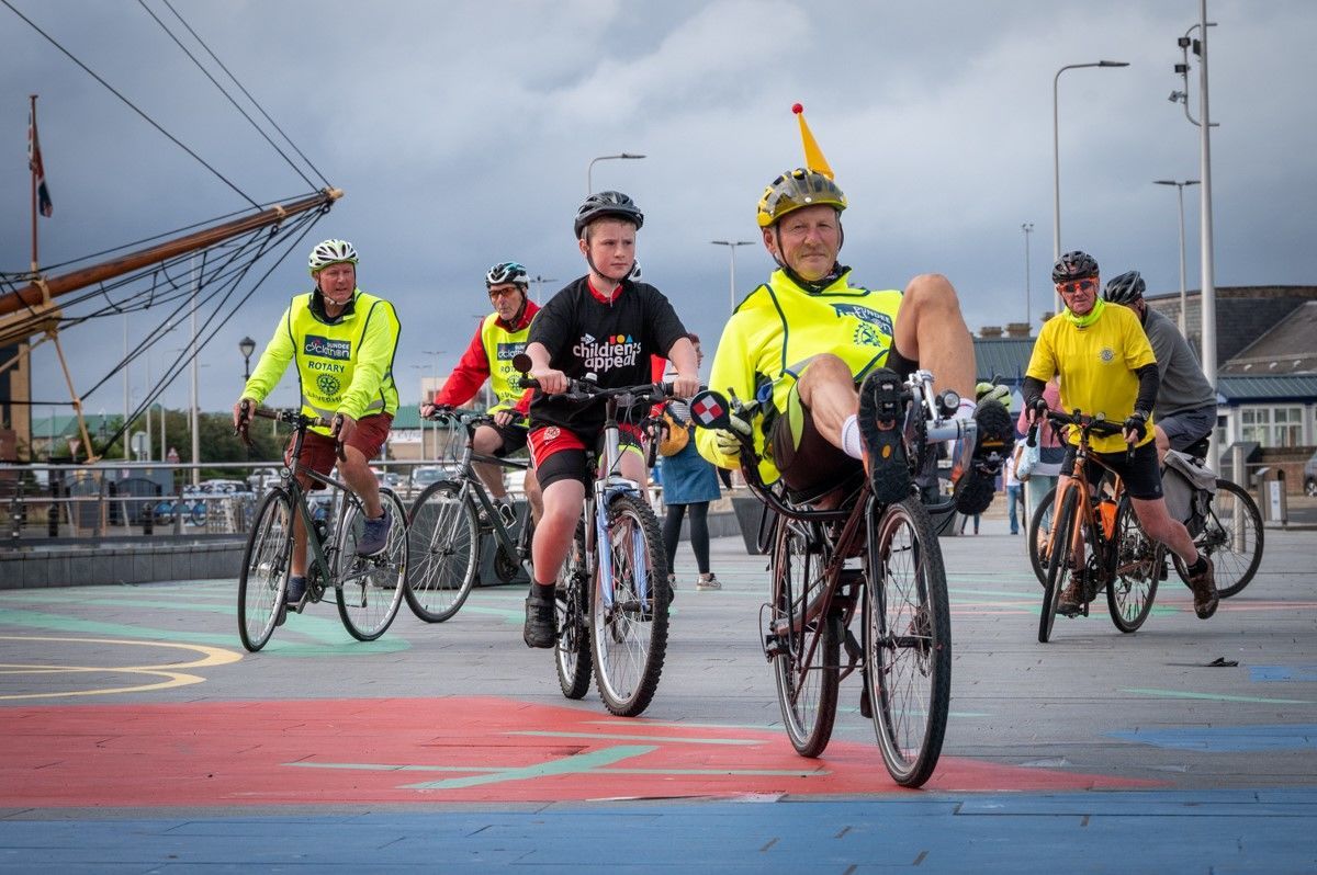 On the saddle: Entrants at this year's cyclathon. 