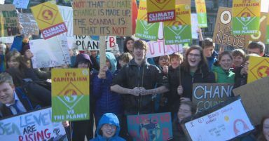 School children across Scotland protest against climate change