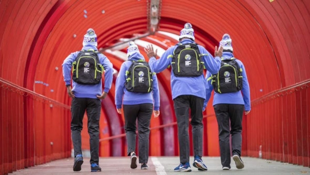 Dressed for success: The volunteers in Glasgow.