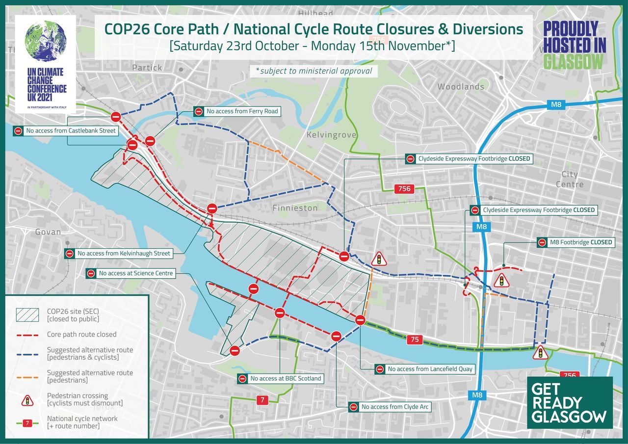 National Cycle Route Closures and Diversions during COP26