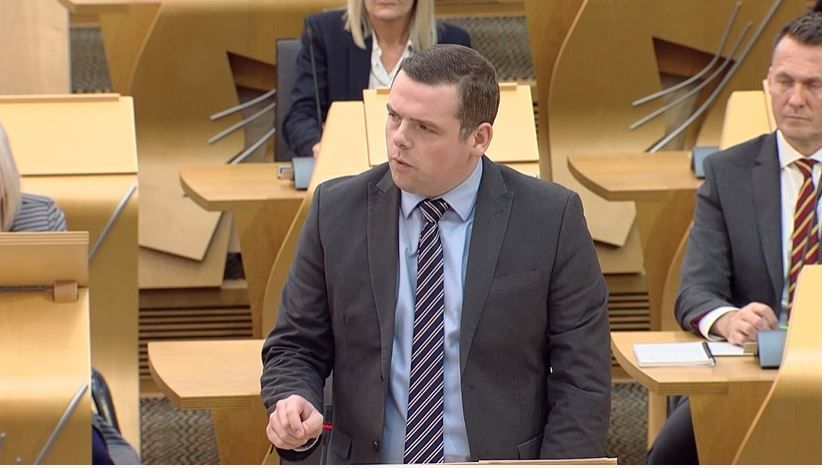 Scottish Conservative leader Douglas Ross hit out at the SNP over the scheme. (Scottish Parliament TV)